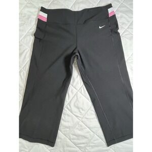 Nike Dri-Fit Womens M Capri Leggings Cropped Athletic Gym Running Pants